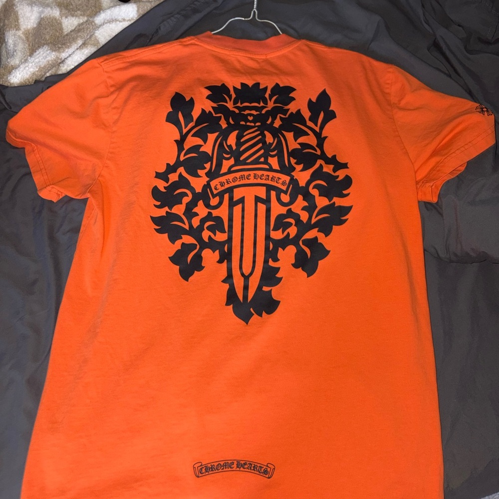 Chrome Hearts Vibrant Orange Tee with Black Graphic